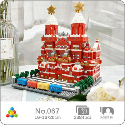 YZ 067 World Architecture Moscow Red Square Palace Museum Church DIY Mini Diamond Blocks Bricks Building Toy For Children No