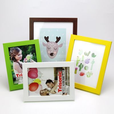 Colorful Simple Picture Frame Table 6 8 10 A4 Decorative Picture Frame Wedding Studio Photo Hanging Wall Wooden Picture Frame
