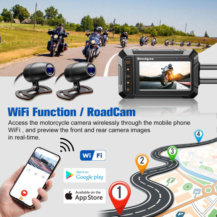 b5m-blueskysea-motor-dash-cam-sports-waterproof-cameraกล้องติดรถมอเตอร์ไซด์-2k-motorcycle-dahs-cam-with-gps-กล้องกันน้ำ-hd1440p-30fps-สองมุมกว้างคู่150-เลนส์สปอร์ตไบค์กล้องติดรถยนต์บันทึกด้วยหน้าจอ3-i