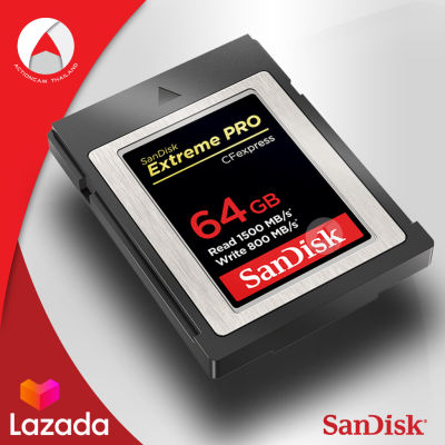 SanDisk Extreme PRO CFexpress Card Type B 64GB (SDCFE-064G-GN4NN) อุปกรณ์จัดเก็บข้อมูล เมมโมรี่การ์ด แซนดิส Compact Flash รับประกัน Limited Lifetime ปี โดย Synnex