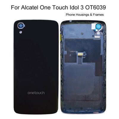 lipika New Phone Housings Frames For Alcatel One Touch Idol 3 OT6039 6039 6039Y Battery Back Cover Door Housing Case