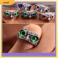 QIANF ปีศาจ Retro Animal Style ของขวัญ Statement Ring Open Adjustable Owl Eye Vintage Ring