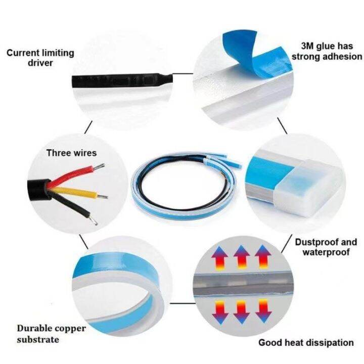 light-soft-article-lamp-2เส้น-ไฟเดย์ไลท์-พร้อมไฟเลี้ยว-30-45-60ซม-ultrafine-รถยนต์-drl-led-กลองวัน-ไฟตัดหมอก