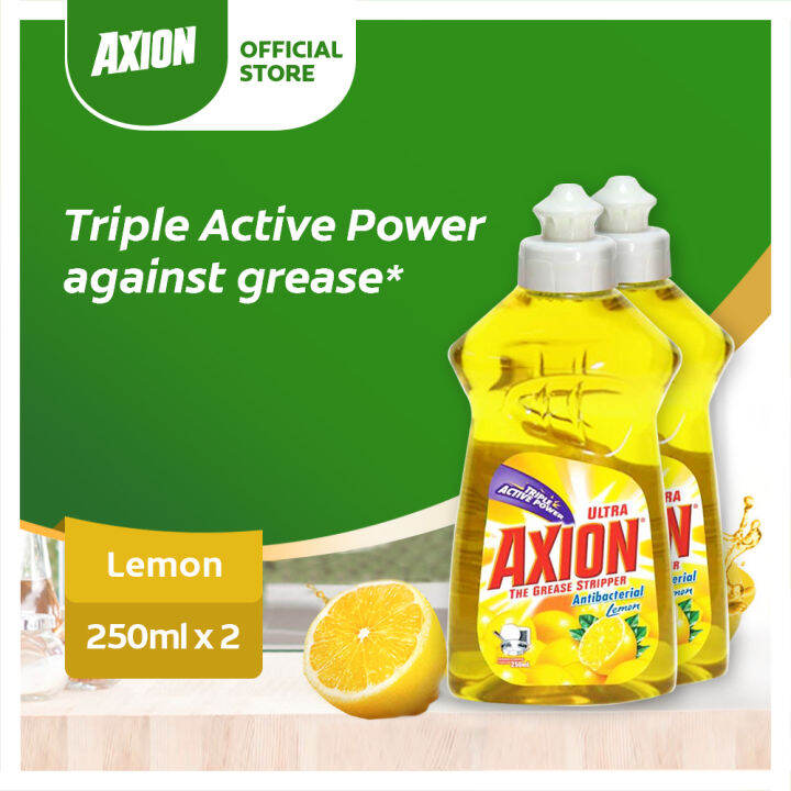 [24 Hour Germ Kill] Axion Antibacterial Dishwashing Liquid Lemon 250mL