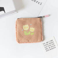 กระเป๋าเงิน Dompet Koin Dompet Koin กระเป๋าใส่เหรียญดอกไม้ Dompet Koin กระเป๋าเหรียญลายกระตูนกระเป๋าเหรียญผ้าใบเรียบง่าย Dompet Koin น่ารัก