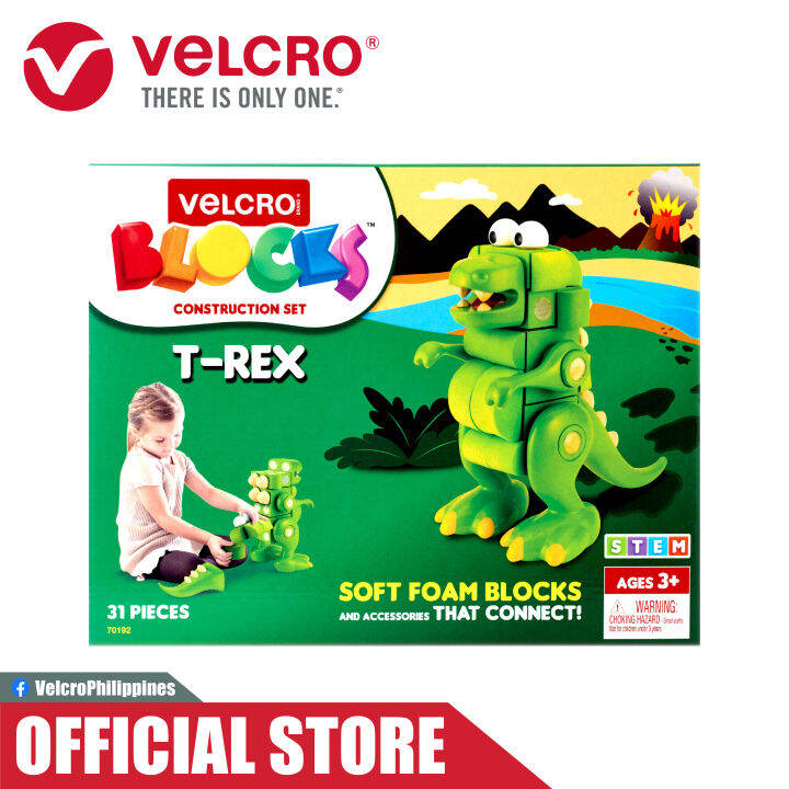 VELCRO Blocks Construction Set Soft Stackable Foam & Accs TRex