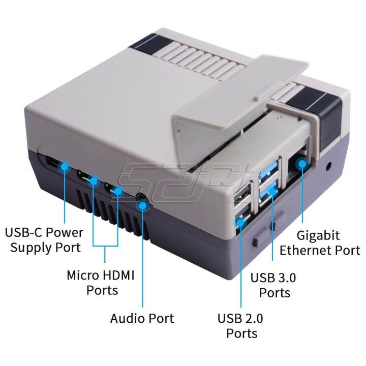 2023-new-fuchijin77-ชุดที่เก็บของสไตล์-nes4pi-52pi-abs-พัดลมทำความเย็นใช้งานได้จริงไขควงสำหรับ-raspberry-pi-4-b-4รุ่น-b-เท่านั้น