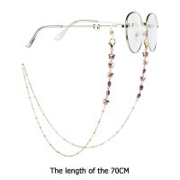 LY Women Sunglasses Lanyards Eyewear Accessories Eyeglasses Strap Glasses Chains Anti-lost Fashion Metal Crystal Beaded Reading Glasses CordsMulticolor