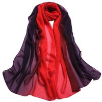 Chiffon Scarf Fashion Scarves Color Women 39;s Long Shawl Gradient Wrap Lady Scarf Men Head Wrap Small Satin Scarf