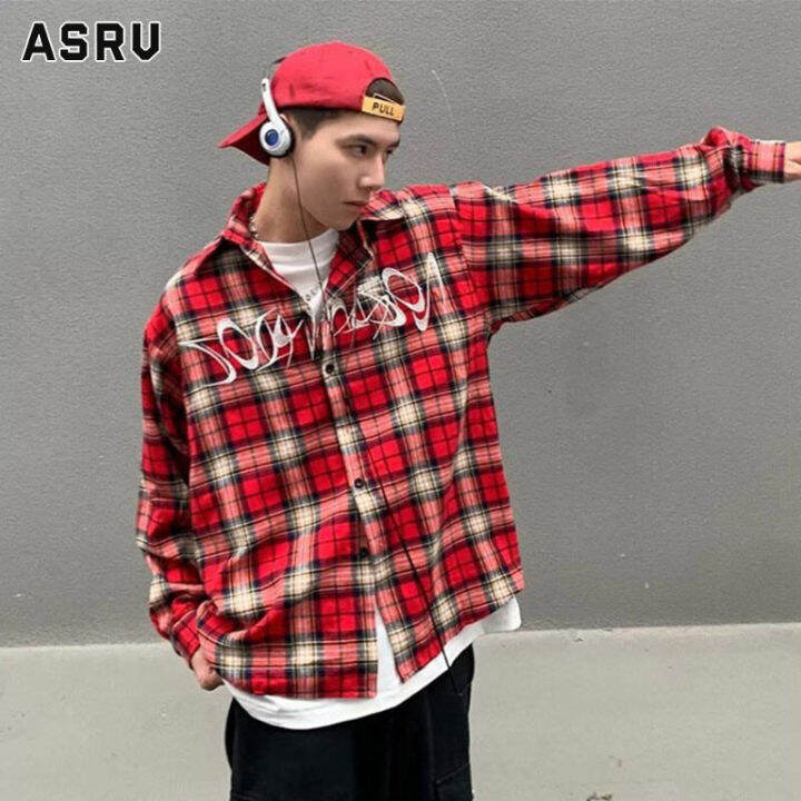 asrv-เสื้อเชิ้ตชาย-เสื้อเชิ้ตผู้ชาย-เสื้อเชิ้ตลำลองชาย-shirts-for-men-เชิ้ตผู้ชาย-แจ็คเก็ตเสื้อเชิ้ตพิมพ์ลายสำหรับผู้ชาย-เสื้อลำลองเสื้อเชิ้ตลายสก๊อตแขนยาวหลวม