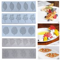 【YF】 Silicone Leaf Shape Fondant Molds Chocolate Mould for Cake Pastry Decor Baking Gumpaste Moulds Decoration Sugar Lace Veil Mat