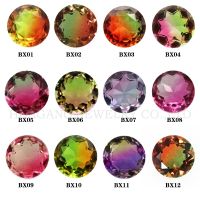 Round Shape Watermelon Tourmaline Stone Synthetic Glass Loose Beads Size 4mm 14mm For Jewelry Making Free Shipping