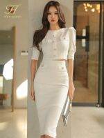 【HOT】♟♧ H Han 2022 2 Pieces Set Single-breasted Short Blouses Skirt Korean