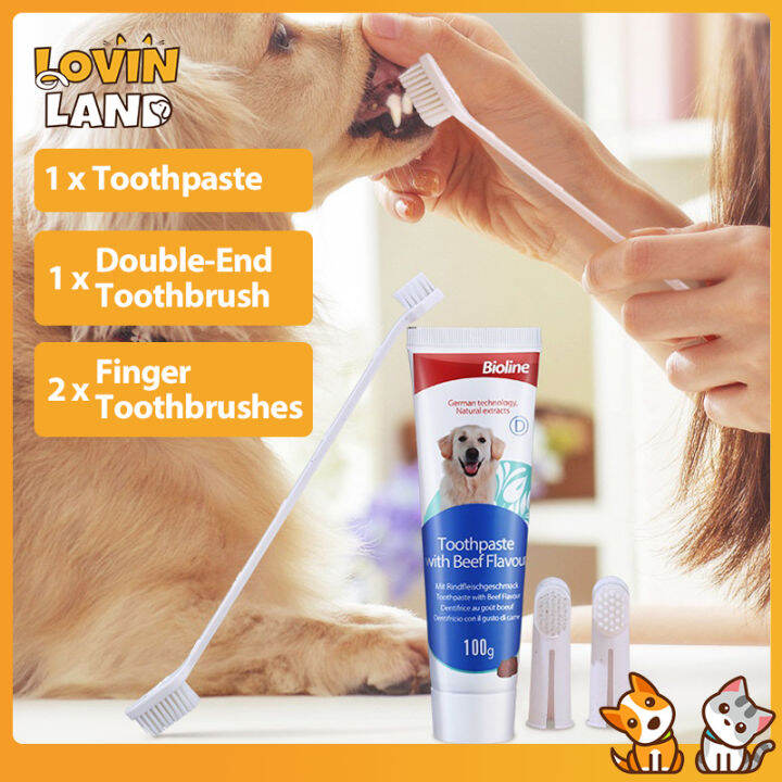 Lovinland Pet Toothpaste Set Cat Dog Dental Cleaning Care Pet 