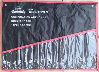 EURO KING TOOL  ซองประแจ ซองใส่แหวนข้างปากตายข้าง ซองใส่ประแจแหวน ซองผ้าใส่ประแจแหวน เก็บอุปกรณ์ 14 ช่อง (10-32มม.)