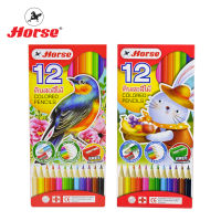 Horse ตราม้า ดินสอสีไม้ยาว12สี+กบเหลา  H-2080 กล่องแดงจำนวน 1 กล่อง