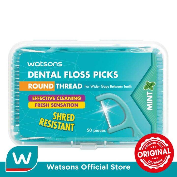 WATSONS Mint Round Thread Dental Floss Picks Effective Cleaning