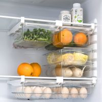 【CC】 Plastic Fridge Organizer Under Shelf Drawer Rack Holder Refrigerator Fruit Food Storage