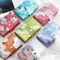 New Exquisite Oil Painting Style 26 Bits Card Case Business Card Holder Men Women Bank Credit Card Bag ID Passport Card Wallets Card Holders