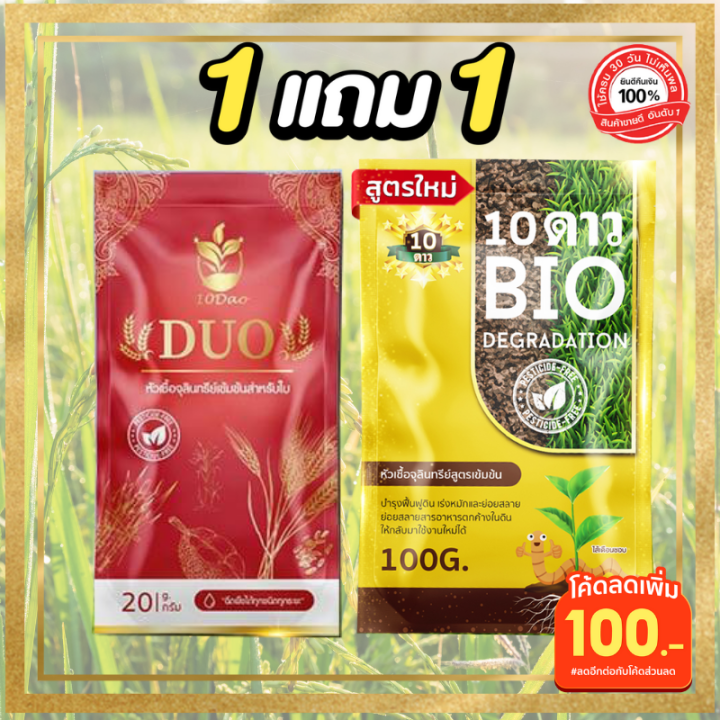 โปร-ซื้อ1แถม1-10ดาวไบโอ-ส่งฟรี-10ดาวสูตรใหม่-1ซอง-แถมฟรี-10ดาวดูโอ้-1ซอง-10ดาวจุลินทรีย์-ไบโอจุลินทรีย์-หัวเชื้อจุลินทรีย์-จัดการข้าวดีด-ข้าวเด้ง