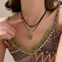 ∏❧ Chinese Style Vintage Peace Buckle Pendant Necklaces Beads Chains Choker Set Fashion Jewelry for Women Lady Gift Accessories New