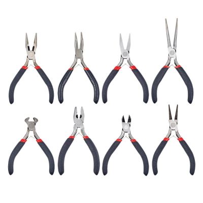 3 8pcs Jewelry Pliers Sets Tools Kit For Jewelry Making DIY Round Nose Plier Wire Cutter Bent Nose Needle Nose End Cutting Plier