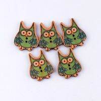 Free Shipping Retail 10Pcs Mixed 2 Holes Cartoon Owl Animal Pattern Wood Sewing Buttons Scrapbooking 32x26mm Haberdashery