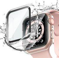 Tempered Glass+Case For Apple Watch Cover 8 7 6 5 4 3 se Screen Protector Hard PC Bumper iWatch 44mm 40mm 42mm 38 41mm 45mm Case Cases Cases