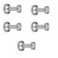 (5 pieces) VIBORG Solid 304 Stainless Steel Bathroom Single Towel Holder Towel Rack Towel Hook Robe Hook Hat Coat Hook Hanger Clothes Hangers Pegs