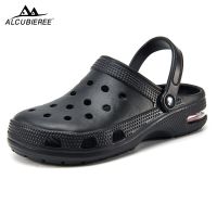 Men Sandals Crocks Sandals Hole Shoes Couple Home Slippers Summer Breathable Lightweight Hollow Out Buckle Men Beach Flat Shoes House Slippers