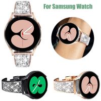 ✗▼☫ Bling Stainless Steel Bracelet for Samsung Galaxy Watch 4 44mm 40mm Classic 46mm Band for Galaxy Watch 3 45mm Metal Strap Women