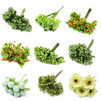 hot【cw】 6/10/12/60/70/90/144Pcs Mixed Stamen Berries Bundle Wedding Wreaths