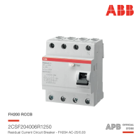 ABB FH204 AC-25/0,03 ตัวกันดูด Residual Current Circuit Breaker รุ่น FH200 1P+N 6kA 30mA