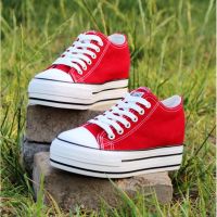 Women Shoes Height Increasing Canvas Flat Sneaker