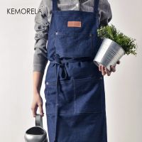 Kitchen Restaurant Work Denim Apron Antifouling Cowboy Chef Cooking Kitchen Apron For Woman Men Cafe Shop BBQ Hairdresser Gifts