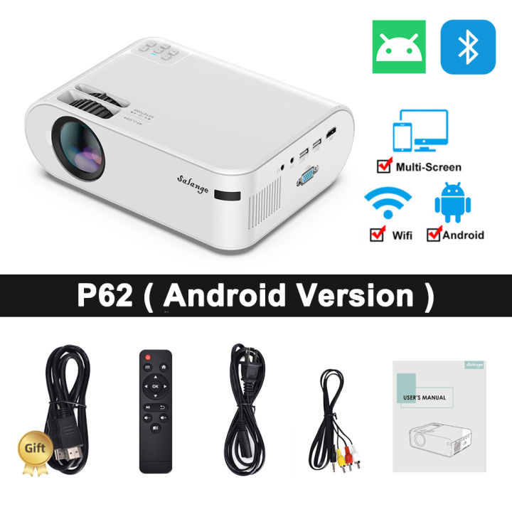 salange-p62-projector-โปรเจ็คเตอร์ขนาดเล็กแอนดรอยด์-4500-lumen1920-1080p-รองรับ-miracast-โฮมเธียเตอร์-led-usb-เครื่องฉายวิดีโอสำหรับโทรศัพท์มื