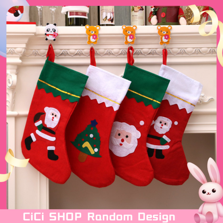 CiCi Christmas Stocking Sock Santa Claus Candy Gift Bag Xmas Tree ...