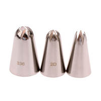 3Pcs Cupcake Decorating Decoration #336 #1M #2D Cream Pastry Nozzles Icing Piping