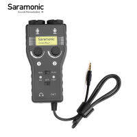 Saramonic อินเทอร์เฟซเสียงไมโครโฟน,สำหรับกล้อง DSLR กล้องวิดีโอ Xru/3.5มม. พร้อมด้วย Phantom Power Preamp และกีตาร์สำหรับสมาร์ทโฟน iPhone และ Android สีดำ