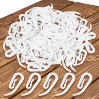 【CW】 100pcs Plastic 6 Shape Curtain Hooks Window Hanger Curtain Plastic Hook Ring Window Curtain Hanger Hooks Comma Hook