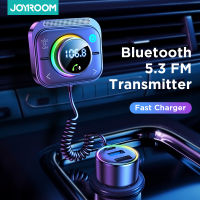 Joyroom 3 IN 1 อะแดปเตอร์ส่งสัญญาณ FM AUX บลูทูธ 3.0 พร้อมสายสปริง 1.5 ม. สําหรับรถยนต์ PD QC 3.0 FM