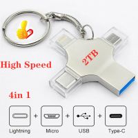 ♥【พร้อมส่ง】 + จัดส่งฟรี + COD♥แฟลชไดรฟ์ปากกาแบบใหม่2021,แฟลชไดรฟ์ Usb Otg Type C สำหรับ Iphone Ipad แอนดรอยด์128GB 256GB 512GB Pendrive 4in1