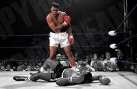 ▫ Muhammad Ali ที่ยิ่งใหญ่ที่สุด Liston Knockout มวย Art ฟิล์มพิมพ์ผ้าไหมโปสเตอร์ Home Wall Decor 24x36inch