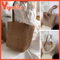 【Ready Stock】 ✺ C23 Yogodlns Summer Woven Women Large Capacity Rattan Shoulder Bag Vacation Seaside Beach Casual Totes