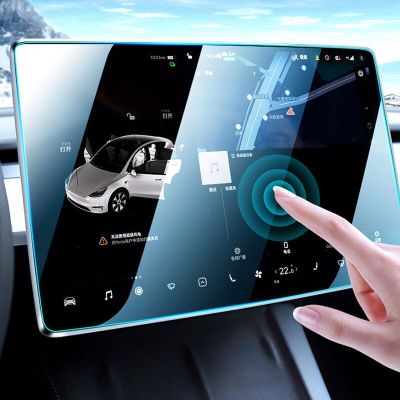 ；‘【】- Matte Tempered Glass Protector For Tesla Model 3 Y 2023 2022 2021 Center Control Center Screen Navigation Film Modify Accessory