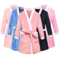 Children Bathrobes Winter Girls Nightgowns Solid Baby Boy Flannel Robe Clothing Kids Bathrobe For Girls Sleepwear Robe