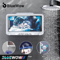 BlueWow WZ30ที่วางโทรศัพท์อาบน้ำแบบติดผนัง,ชั้นวางของในห้องน้ำชั้นวางแบบกันน้ำโทรศัพท์กระจกฝักบัวกล่องเก็บของที่วางโทรศัพท์