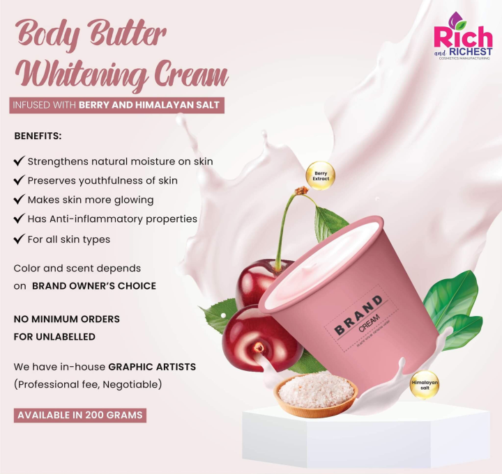 Rich and Richest Body Butter Whitening Cream Infused With Berry and