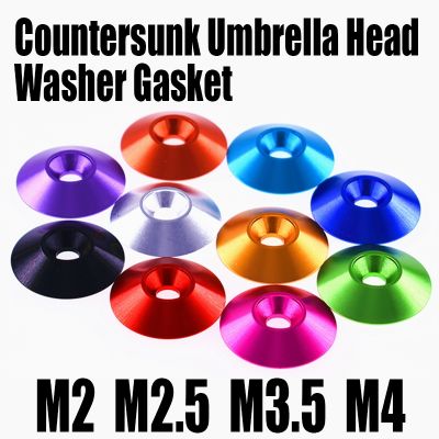 5PCS M2 M2.5 M3.5 M4 Aluminum Colourful Countersunk Umbrella Flat Head Screw Concave Conical Decorative Groove Washer Gasket