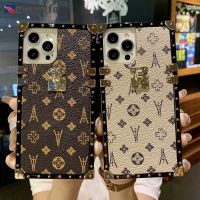 เคสโทรศัพท์หนังสี่เหลี่ยมแฟชั่นสำหรับ Xiaomi Redmi 10 9A 9C 9T Note 11 9 8 Pro Max 10S 9S K40 K30หรูกรอบทรงเลขาคณิต